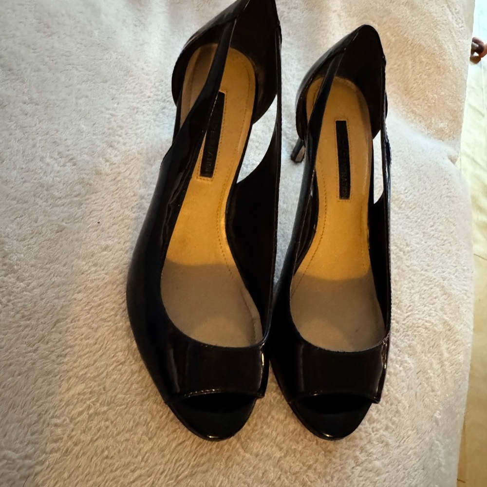 BCBGeneration Black Peep-Toe Heels
